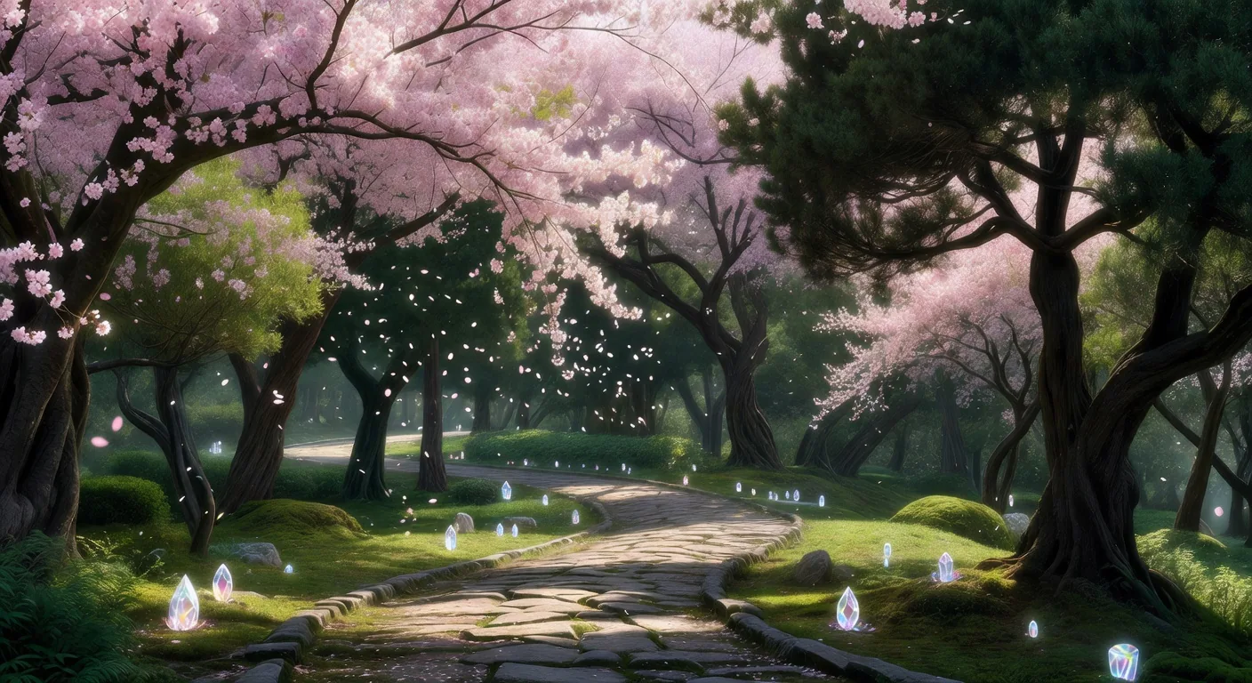 鉄木の小道と桜